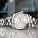 I/W CARNIVAL HWGUOJI Swiss brand watch top ten brands men's watch fully automatic mechanical watch imported movement business waterproof watch Tungsten steel silver-white-829 [upgraded imported movement]