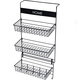
Molin refrigerator storage rack hanging on the wall dormitory storage kitchen wardrobe side multi-layer side hanger side storage basket Large white HOME [hanger + 3 basket + hook] 1st floor