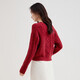 Shandubila Winter Retro Diamond Twist Sweater Women's Small Round Neck Versatile New Year's Red Sweater Red M