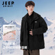 JEEP SPIRIT Jacket Men's Three-in-One Outdoor Fleece Mountaineering Suit Cold-proof Waterproof Wind Clothes Men Black XL