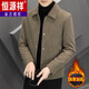 Hengyuanxiang Corduroy Jacket Men's 2025 New Autumn and Winter Korean Style Trendy Slim Casual Premium Lapel Men's Jacket Khaki + Thick Plus Velvet M