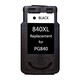 Fumei Adecuado para Canon MX538/478/528/518/458/438/398/378 Cartucho de tinta de tinta Cartucho de tóner 840XL-841XL Juego de colores negros de gran capacidad 1100 Páginas