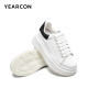 Yierkan Women's Shoes Single Shoes Women's 2024 Spring New Lightweight and Comfortable Lace-Up Heightening Women's Casual Shoes White Shoes White/Black 36