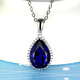 DRJEFUN sapphire pendant 925 silver plated 18K gold tanzanite color gemstone drop-shaped color gemstone necklace pendant for women without chain