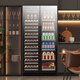 BAIKAILUN double-door thermostatic wine cabinet with double-door door ultra-thin and can be embedded in air-cooled frost-free thermostatic wine cabinet office household tea beverage liquor wine fruit preservation refrigerated display cabinet 1.8 meters dual temperature red wine + ice bar style 105 bottles thin style