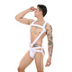 
Sexy underwear men's sexy hip-exposed jumpsuit cotton thong nightclub performance clothing GAY tight underwear sexy GAY same-sex clothes white L (71-76CM)