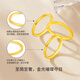 Mengjinyuan Gold Ring Three Lives Three Worlds pure gold ring ring for women, stackable ring, fashionable tail ring for girlfriend, size 16 - about 1.2g (single smooth style)