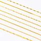 Fat Donglai quality 18K color gold fine plain chain 18K gold necklace for women gold versatile O-shaped chain platinum clavicle 18k rose gold baby's breath (with certificate + gift box) 1.28g x 45cm