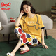 
Catman (MiiOW) pure cotton pajamas for women in 2024 new summer short-sleeved cropped pants thin casual outdoor wear suit seven-point: AD673 women XL