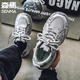 Semir men's shoes in summer new breathable mesh casual trendy brand versatile running sports thick sole height-enhancing retro daddy trendy shoes gray 42
