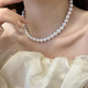 Mu Qian Pearl Necklace Young Design Clavicle Chain Women 2024 New Artificial Anti-Pearls for Mothers Niche Pearl Necklace 8MM