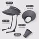 Demi Anissa sun protection hat for women summer large brim face-covering sun hat anti-UV outdoor cycling hollow top sun hat dark gray - streamer windproof rope one size (hat girth is adjustable)
