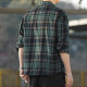 
Retro plaid long-sleeved shirt for men and women in spring and autumn 2024 new loose Korean work shirt jacket K12301 black + K12109 khaki 3XL