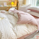 Yalu full cotton bed four-piece set 100% pure cotton printed sheets and quilt covers household quilt covers single and double bedding Cherry blossom [all cotton fabric suitable for naked sleeping] 1.8m bed cover four-piece set-quilt cover 200*230cm