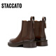 Sigatu's new winter style British style Chelsea boots short boots thick heel fashion boots women's boots D9930DD3 Pine brown (velvet) 35