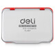 Deli Quick Dry Printing Platform Sello financiero Sello financiero Use el aceite para secar la caja de instrumentos de sello de huellas dactilares de la huella Caja de instrumentos 9891 Red/Sman Square Agua de hierro a base de agua + 10 ml de impresión