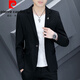 Pierre Cardin Herrenanzug koreanischer Stil Slim Fit Trendy Herren Single Deck Coat Herbst Neue, vielseitige, lässige und hübsche kleine Anzug 717 Schwarz (Einzelanzug) Ein Stück 2xl (140-152jin [Jin gleich 0,5 kg]))
