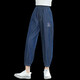 Pig Pitt (Pig/Peter) Pantalones repelentes de mosquitos para niñas en pantalones de verano Denim Summer's Summer Summer Silk Pantalones deportivos Traje de verano para niños grandes para niños 5788 Blue oscuro + 9889 White [Set] 150 cm
