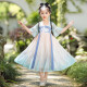 Aibaoashi Детские девчонки Hanfu Girls Summer Costume Костюм с короткими рукавами для девочек подарки для детского дня подарок в китайском стиле S689 Qingshan Dai 130 см [Предлагаемая рост 126-135 см]