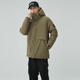 Schneefliege [Freigabe außerhalb der Saison] Modische und vielseitige Außenkurzteile warmer stehender Kragen mit Kapuzenparker Extrem Cold Down Jacke Natural Green 4189 XL 180/96A