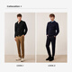 
Navigare Italian small sailboat men's cardigan autumn and winter commuting pure wool warm cardigan lapel knitted base shirt men navy blue size M