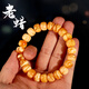 Chixing fidelity original ore Russian material old beeswax white flower tiger skin pattern old type barrel beads men and women bracelets Buddha beads bracelet single circle 10 12mm old type