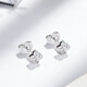 Liuguifu Jewelry Platinum Earrings Women's PT950 Earrings Sparkling Four-leaf Clover Car Flower Sparkling Earrings Birthday Gift 1.65g