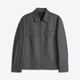Jinba Herren Herbst- und Winter -Revers -Lupe -Woll -Woll -Jugend dünne Wolljacke Herrenjacke Herren BBWT3232 Kiln Grey XL