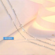 Fat Donglai's same style pt950 platinum necklace women's plain chain 18 baby's breath necklace clavicle chain box chain matching hanging baby's breath chain 45cm