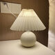 Yaotai Nordic bedroom room pleated atmosphere dimming table lamp ins high-looking Internet celebrity girl dormitory study bedside lamp beige table lamp button switch monochrome warm light plug