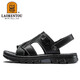 Chaussures de plage de la tête de la tête de vieil (Laorentou) Chaussures de pantoufles de couches de vache de vache de vache et de deux sandales extérieures LT12033 Brown 38