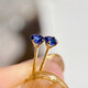 Fat Donglai's same style sapphire earrings 18k gold K gold ear piercing artifact gold is not used for sleeping 18K gold sky | natural sapphire earrings a pair