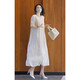 AEMAPE2025 summer new long skirt high-end exquisite texture high-end temperament beautiful loose slimming dress for women apricot color dress XL (115-125Jin [Jin equals 0.5 kg] shot)