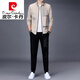 Pierre Cardin High-End-Casual Sportswear-Anzug Herrenmode zweiteiler Set 2023 Frühlings- und Herbst-Modemarke Sweatshirt Herren-Strick Black 6629 2xl 180/92A 155-169Jin [Jin gleich 0,5 kg]