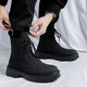 Jingmai Cowide Martin Boots Herren High Top Lederschuhe Herrenstiefel Mittelstiefel Frühling und Herbst Hochverstärkt atmungsaktive schwarze Lokomotive-Stiefel Schwarze High-Top-Matte [Frühling und Sommer] Größe 40 (= Sportschuhe 41)