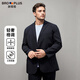 Fat Brother Plus Size Men's Black Gold Light Luxury Series Men's Casual Suit Jacket Plus Fat Extra Large Business Formal Wedding Suit Black Single Suit (Thick Style) 6XL (270-300Jin Jin is equal to 0.5kg)