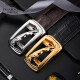 
FALAMAONE Alligator Leather Luxury Men's Belt 2025 New High-end Leather Pants Belt Birthday Gift for My Husband and Father PD854 Silver [Vertical Business and Casual] 120cm Other lengths of message or consult customer service
