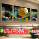 顺吉祥利轻奢客厅装饰画现代简约沙发背景墙挂画晶瓷镶钻画三联画壁画墙画 JD14132 左右70*90中120*90 晶瓷镶钻铝合金黑框
