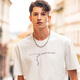 Mr. Bu Bu letter printed short-sleeved white T-shirt men's 24 spring and summer new American casual and fashionable simple GT15271 Haoyuebai 2XL (185)