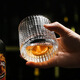Creative rotating glass wine glass ins tumbler foreign wine glass ice ball whiskey glass vertical pattern whiskey tumbler 180ml 1 piece