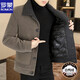 ROMON high-end winter gold mink jacket men's lapel thickened handsome woolen coat fashionable warm down jacket black M
