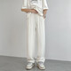 
POUM casual pants men's summer high street trendy brand straight pants ice silk draping loose wide-leg sports long pants men 101WP-K125 white regular 3XL