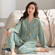 Drei Guns (Dreigun) Pyjamas für Frauen im Frühjahr und Herbst Pure Cotton Long Sleeve Hosen in allen Baumwollherbst-Herbst-süßen Freizeitkleidung für Frauen, die außerhalb von 9227 XL Frauen getragen werden können (empfohlen 120-140jin [Jin gleich 0,5 kg]))