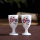Tao Qinquan white wine cup, ceramic goblet, wine set, small wine cup, Jingdezhen blue and white porcelain, Fortune Lotus 10 wine glasses