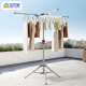 
Baoyouni clothes rack floor-standing clothes rack folding rotary towel rack with windproof ring carbon steel clothes drying rack baby diapers rack silver gray 9227-7GY new model