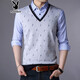 
Playboy spring long-sleeved T-shirt men's cotton T-shirt middle-aged and young people's large size T-shirt base shirt men's thin fake two-piece clothes autumn clothes 3878 red 165/M