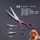 Tanizaki pet grooming scissors, dog hair tool set, 7-inch trimming scissors, curved scissors, Teddy cat and dog pet scissors #6-inch rose red teeth scissors + 7-inch curling scissors + steel comb + bag