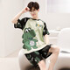 Junjun SUIDI MEI Herren Pyjamas Sommer Kurzarm Pure Cotton Student Cartoon Herren Sommer-Home-Anzug Teenager Jungen Set Short-Xy1098 Lazy Bear 3xL Standard (High 180-185 170-190jin [Jin gleich 0,5 kg])