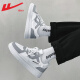 Huili zapatos para hombres zapatos casuales hombres de primavera y verano zapatos skateboard zapatos de skate altura para hombres que mejoran los zapatos deportivos de los hombres en la altura de los hombres hombres blancos [decoración del borde plateado] 42