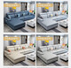 Fiber extension fabric sofa living room 2025 new modern simple straight solid wood frame chaise combination small and medium-sized apartment furniture four people + chaise 2.8 meters (comfortable version) (high density sponge bag) mercerized flannel/linen